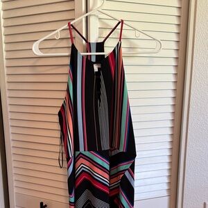 Candie's Black and Multicolor Striped Dress